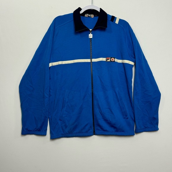 Vintage 80s FILA Bjorn Borg Tennis Full Zip Tracket Jacket Blue Men’s Medium 42 - Picture 1 of 8
